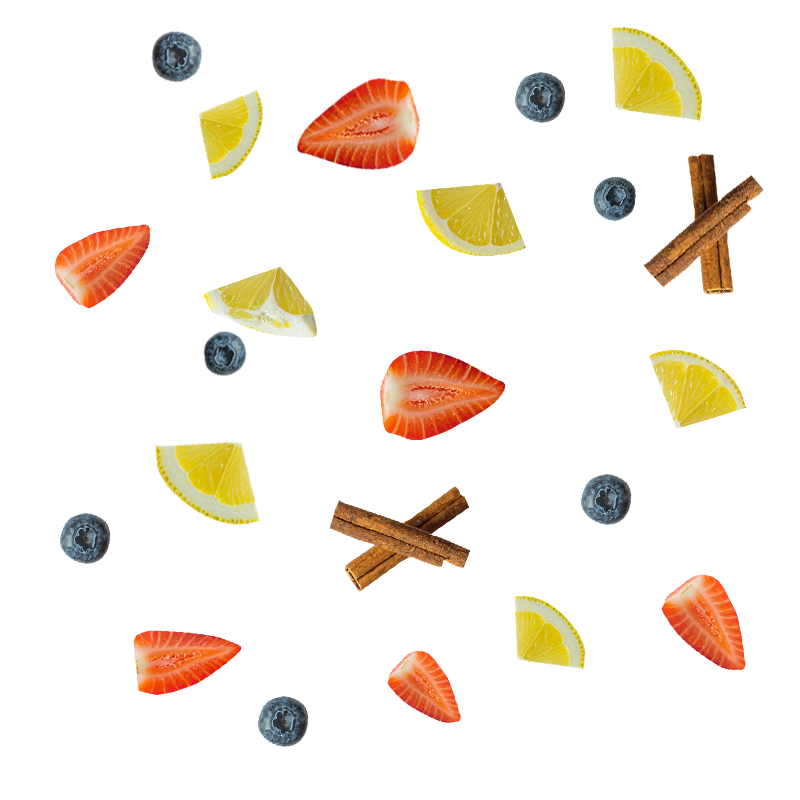 Citrus And Berries Illustration, Top-Down View